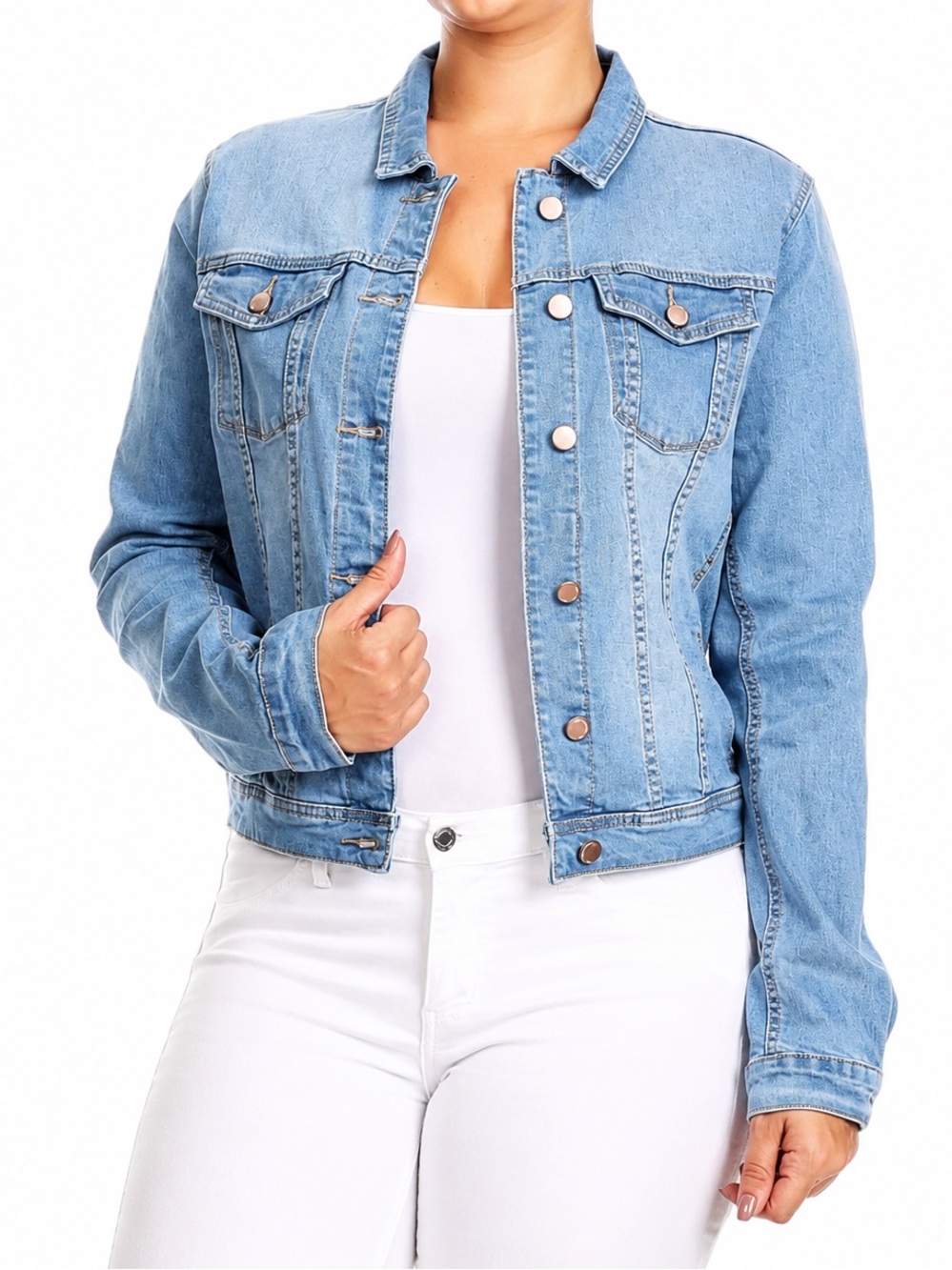 Serra Light Wash Denim Stretch Jacket Women’s Size Small